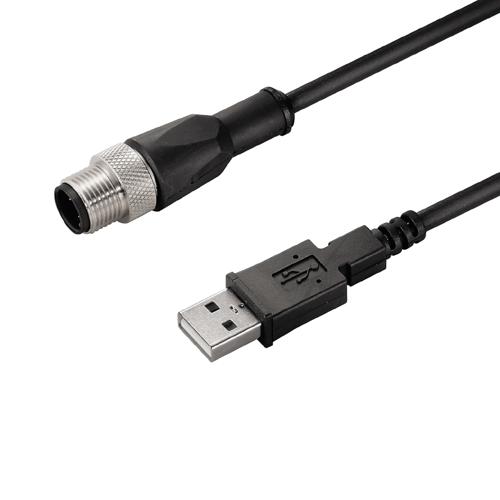 Weidmuller 2556580000 M12 - USB - Black, 1 m