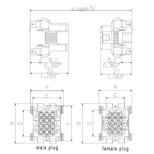 Weidmuller 2744020000 Rectangular Plug-in Connector - 600 Volt - 24 Pole