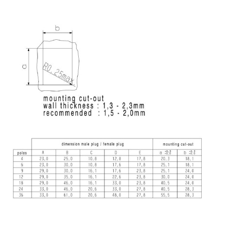 Weidmuller 2744020000 Rectangular Plug-in Connector - 600 Volt - 24 Pole