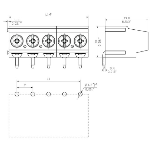 Weidmuller 9995020000 PCB Terminal - 2.5 mm² 18 Amp